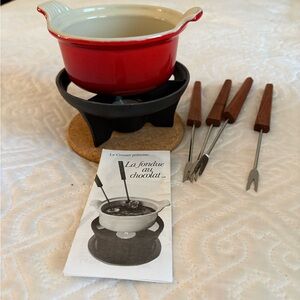 Le Creuset Red Fondue Set